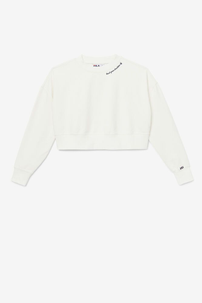 Fila Naisten Collegepaita Vitalia Cropped Crew Valkoinen - MLXB-41370